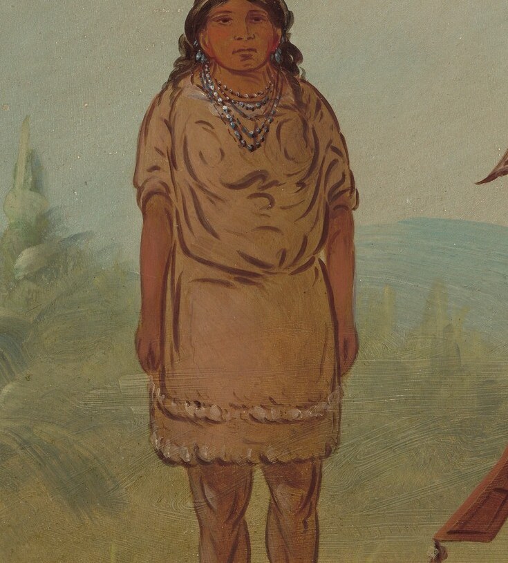 The chief's daughter looks up to him, a tender gesture.
