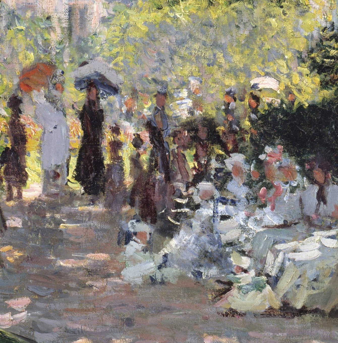 Monet captures only sunlight and leisure. The memory was deliberately erased.