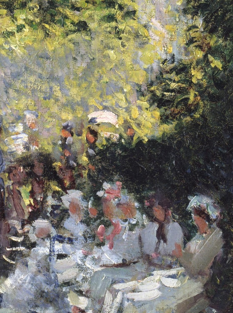 Monet painted this fashionable crowd from life.
