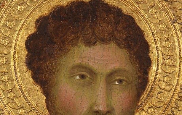 His eyes were painted to meet yours directly.
