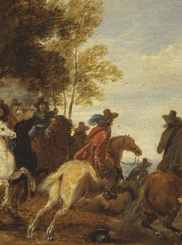 The white horse drags your eye into the chaos.