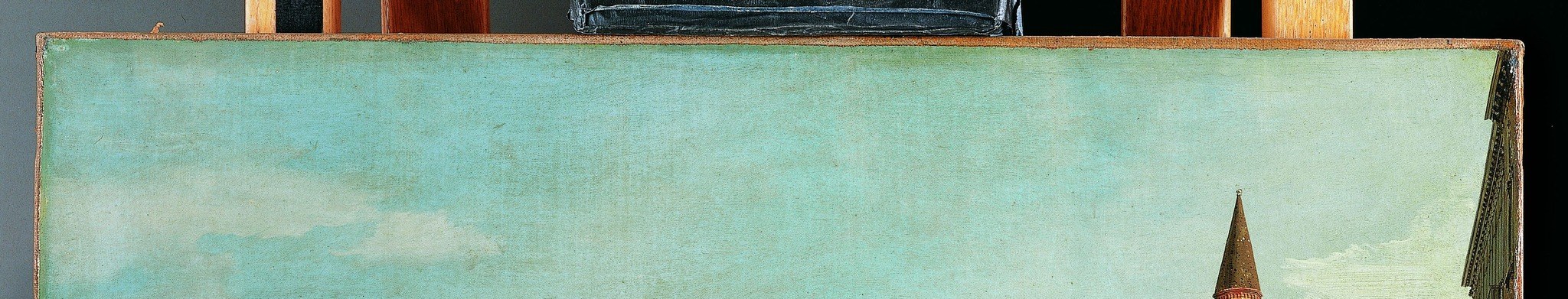 The sky is nearly a third of the canvas; its creamy clouds and blue gradients are Canaletto's atmospheric 'mood' , softening the stone-hard architecture below and unifying the scene with diffuse light.