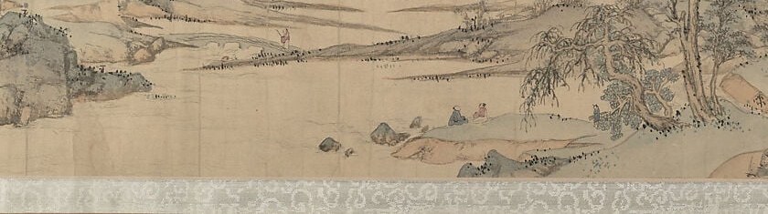 The water is empty paper. The painter's restraint.