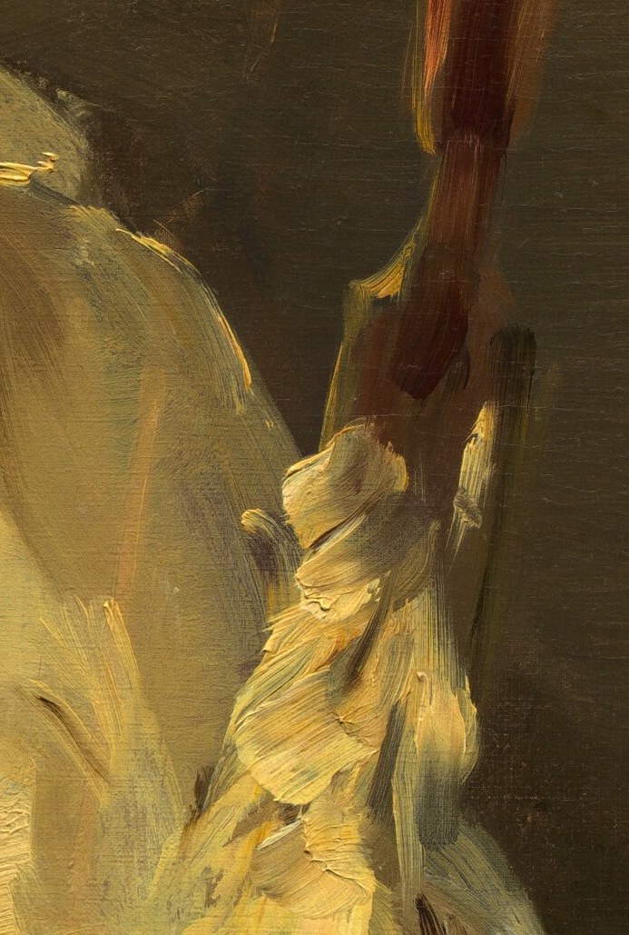 Suggests recent use or preparation, adding a narrative element to the still life.