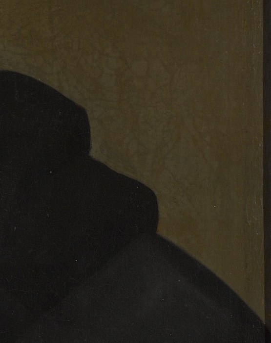 And a shadowy bust suggests his interests or surroundings.