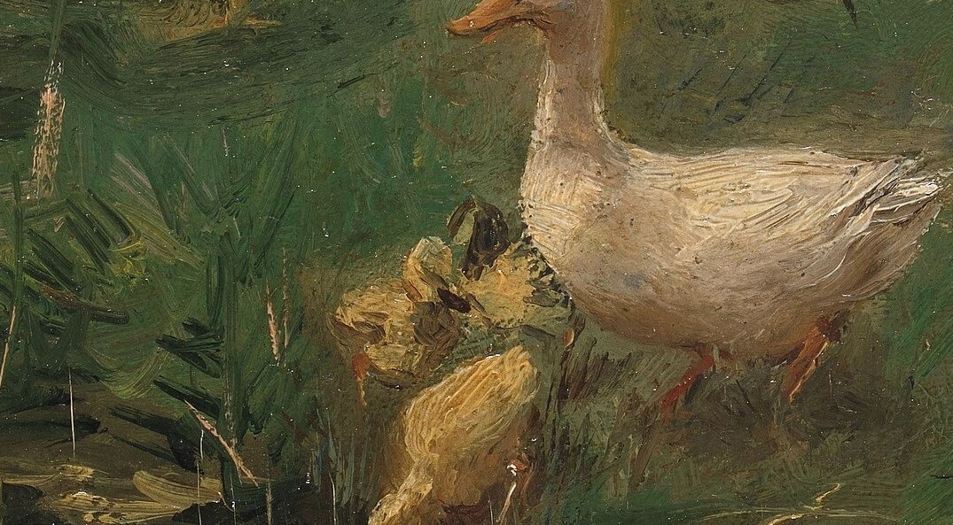 Willem Maris built this whole glow around her white plumage.