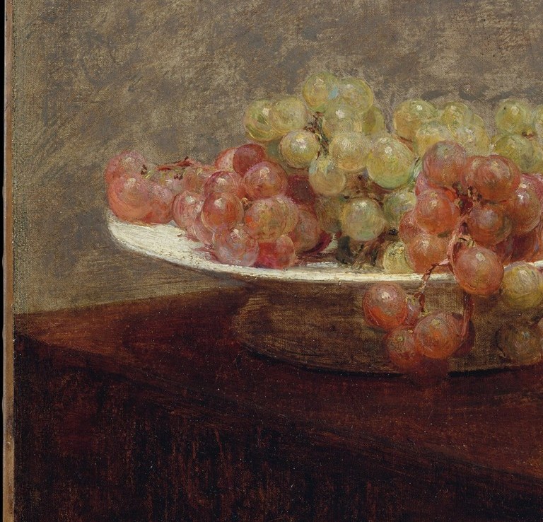 This painter made each grape a separate glass globe.