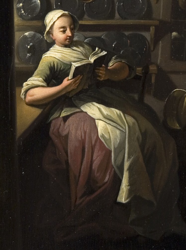 But here he painted a young girl, lost in a book.