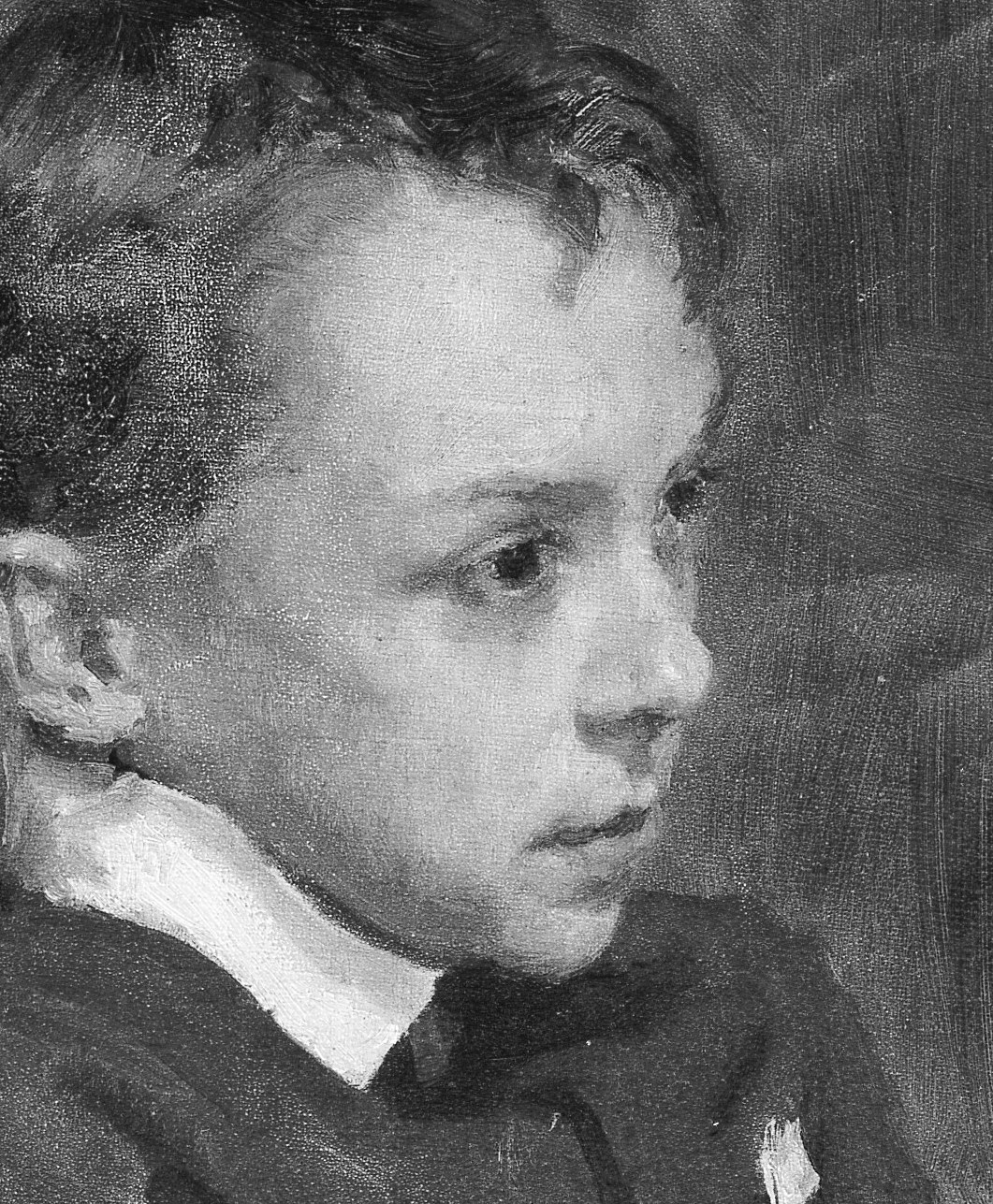 The artist, Ilya Repin, captured his thoughtful pose.