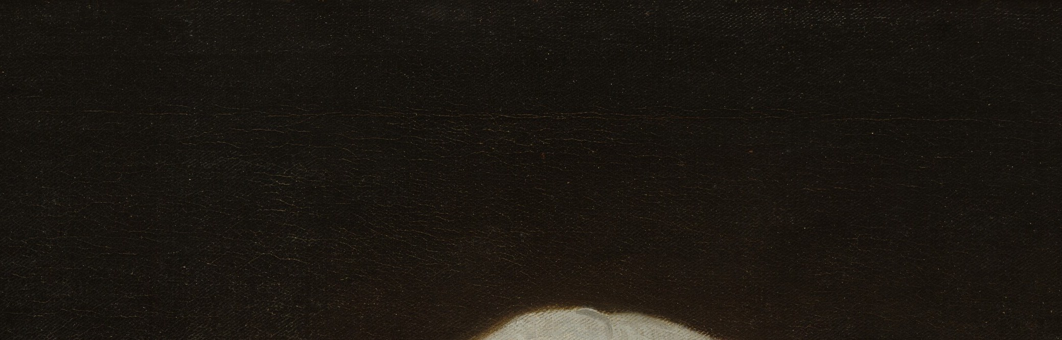 The soft white coiffure signals 18th-century republican dignity; its loose, almost impressionistic rendering contrasts sharply with the careful modeling of the face below it