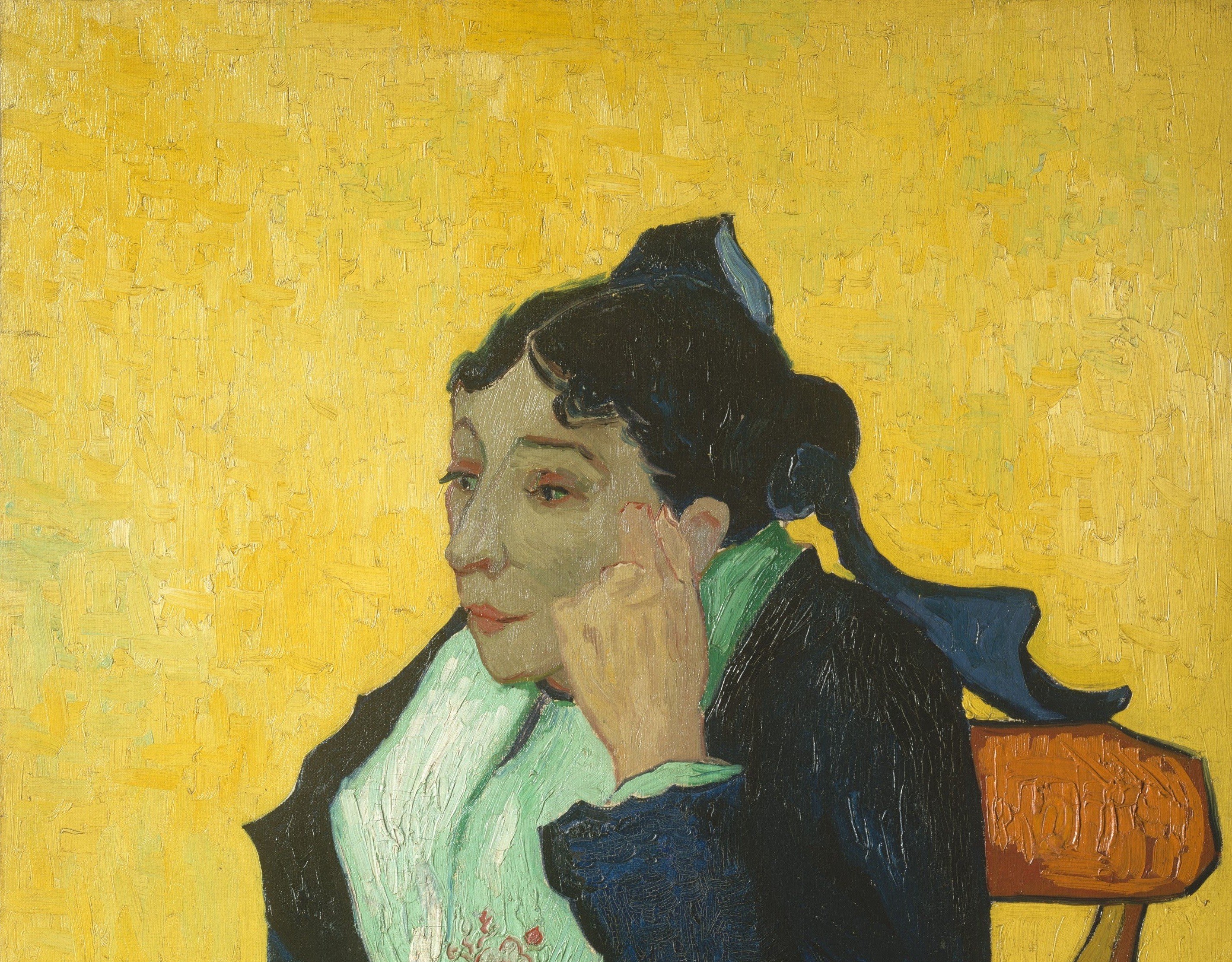 The saturated yellow is not naturalistic , it is an emotional declaration, Van Gogh's signature color for Southern light and psychological intensity, applied in visible parallel strokes.