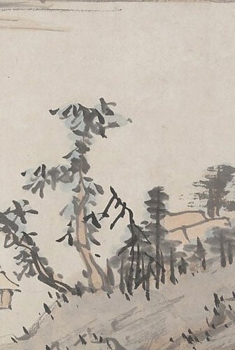 Evergreen pines on a rocky height. The scholar who will not bend.