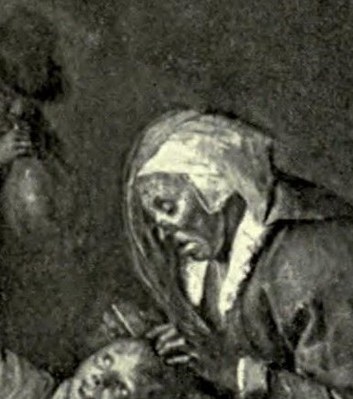 The woman's face: pure concentration.