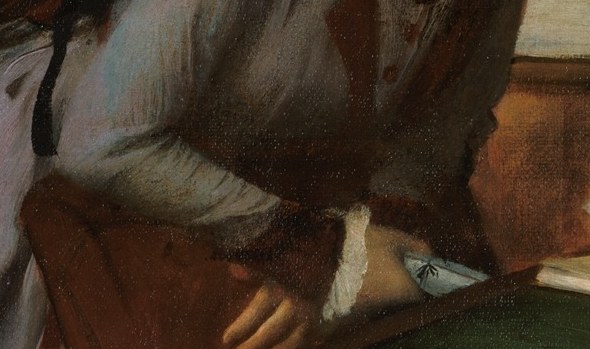 See how the woman leans into the man's space.