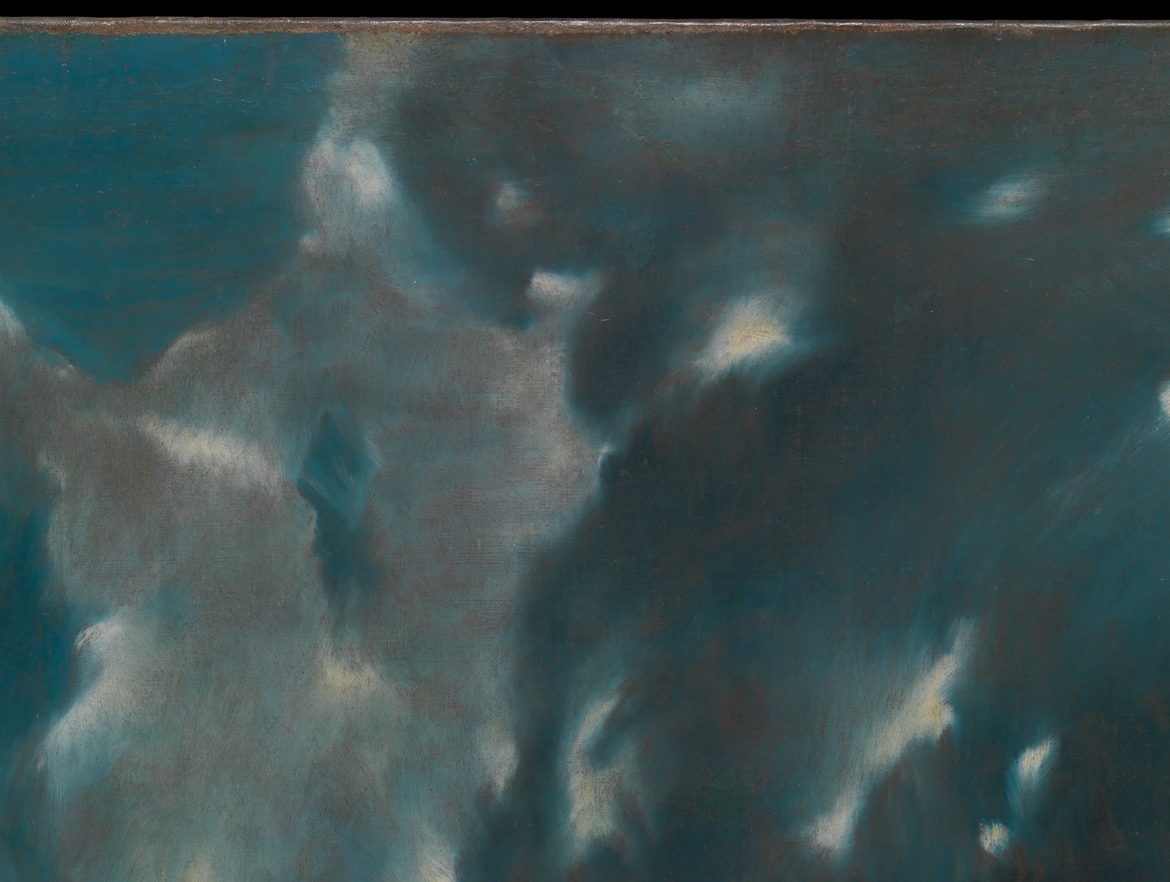 A phosphorescent opening that casts an otherworldly illumination downward , not sunlight but something closer to divine revelation, the painting's emotional and spiritual core