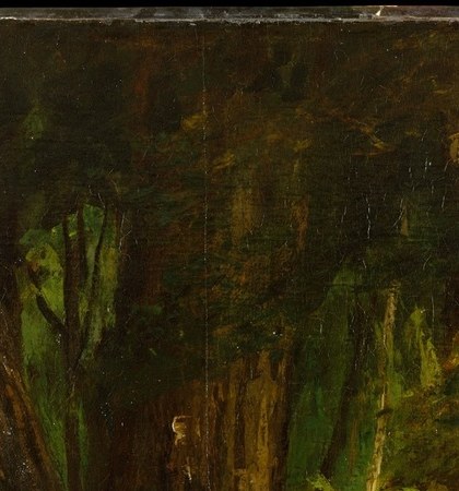 The only human face in the painting; reading its expression , satisfaction, fatigue, pride , anchors the emotional register of the whole scene.