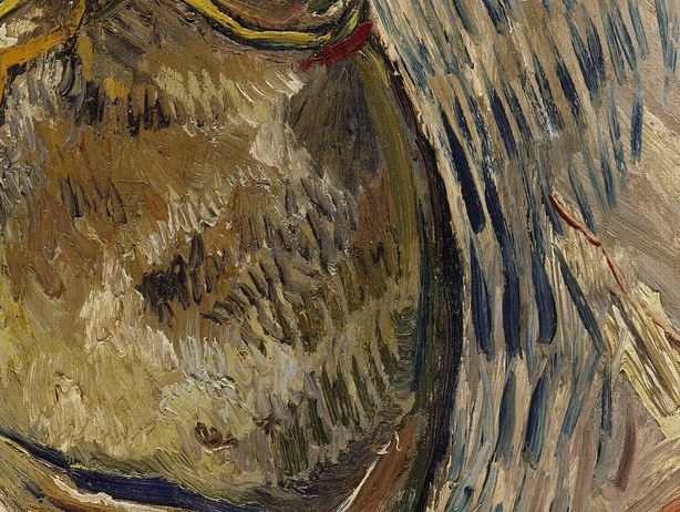 The rough brushwork makes you feel the wear and tear.