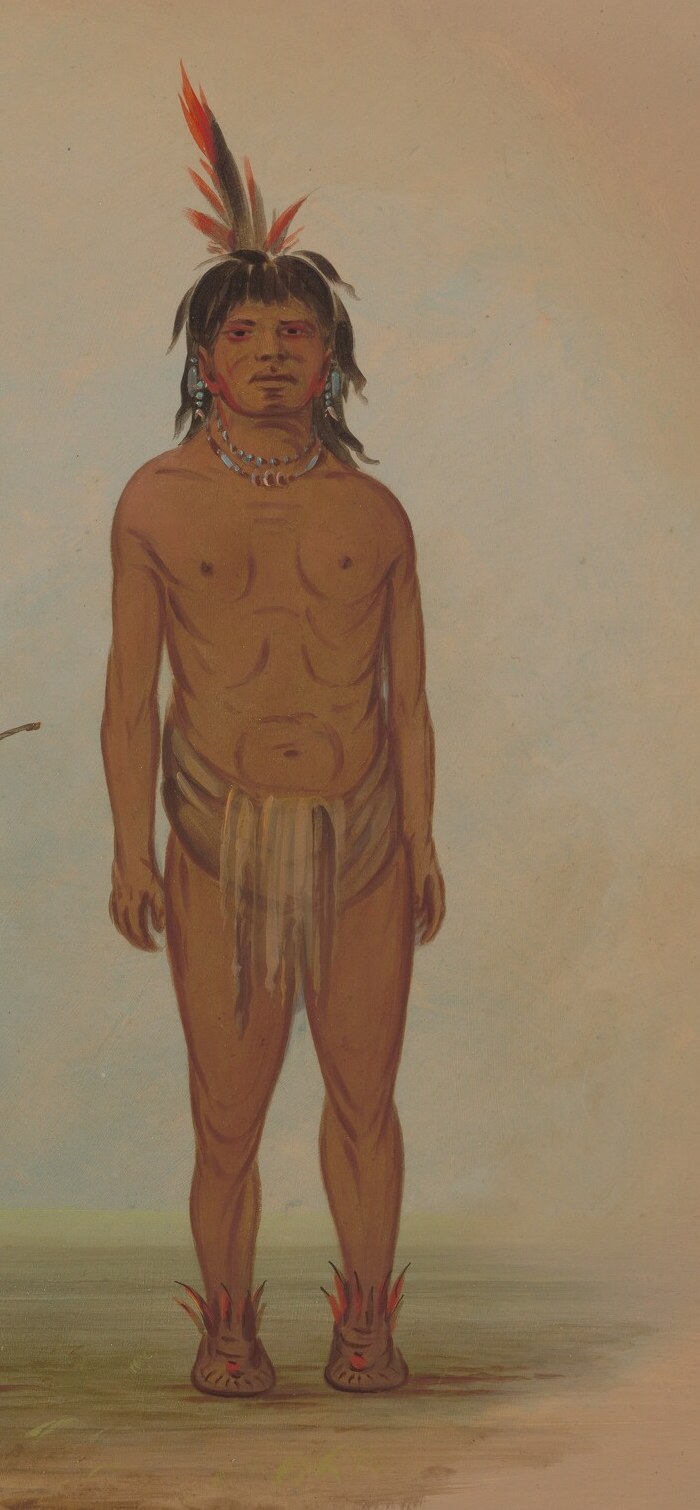 This man holds only a single red feather. Still, he is not lesser.