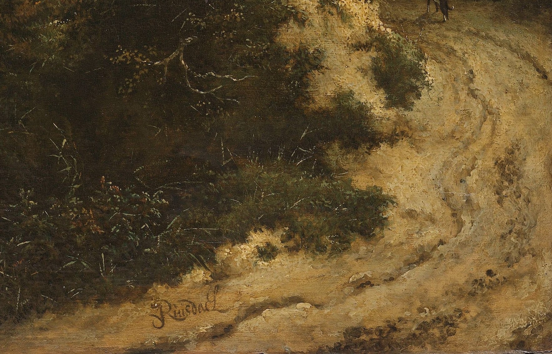 His delicate brushwork captures the wind-blown sand and subtle light.
