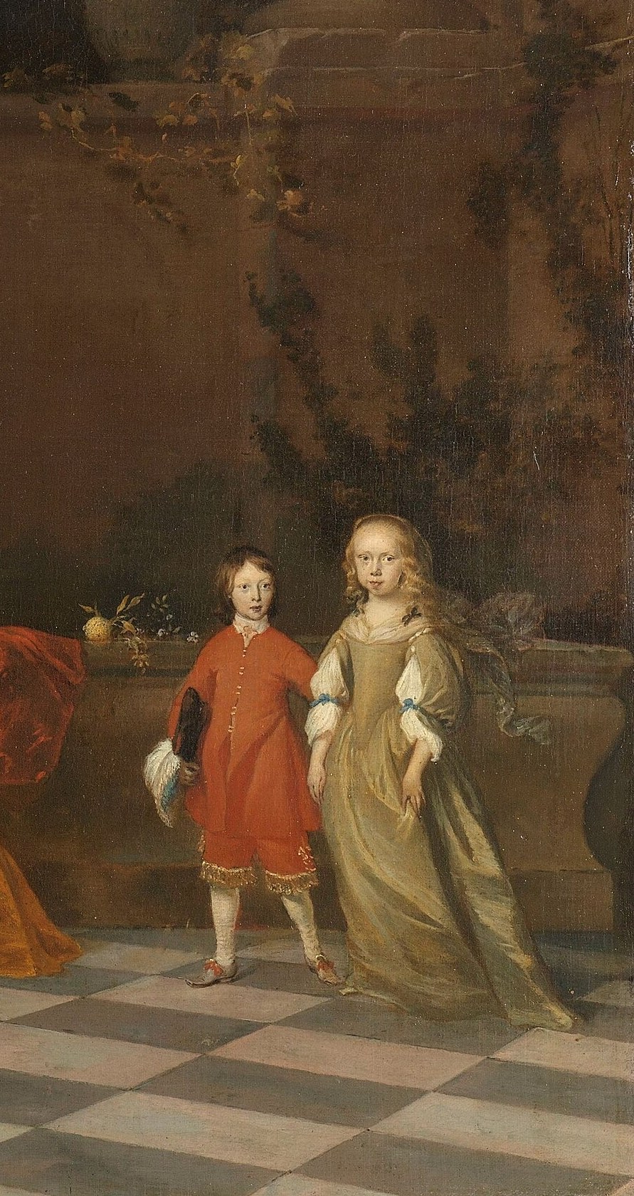 The classical column emphasizes their family's standing.