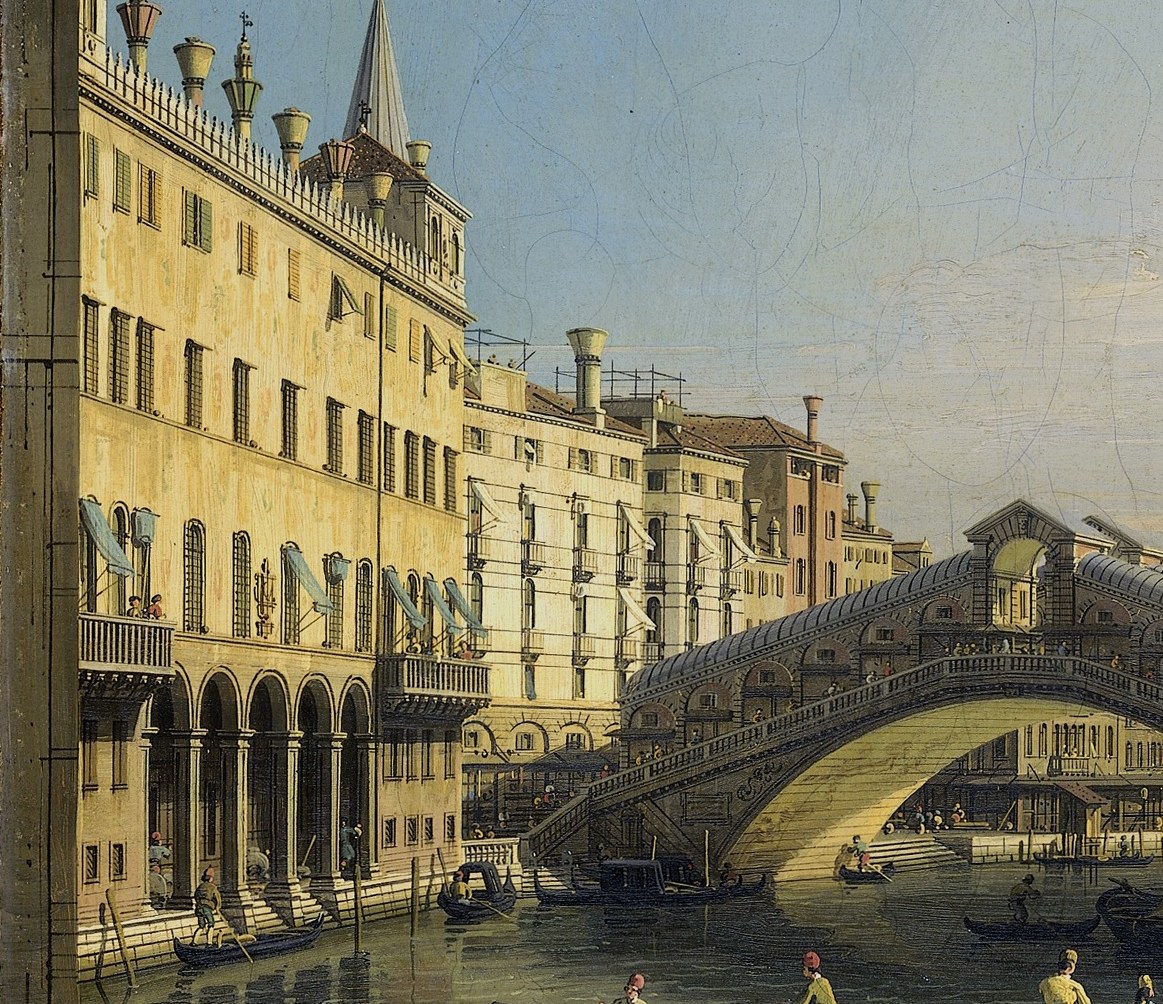 Its arcaded ground floor and ornate upper levels speak to Venetian architectural grandeur and history.