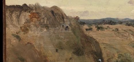 The rough texture and varied tones of the rocks convey a sense of ruggedness and natural formation.