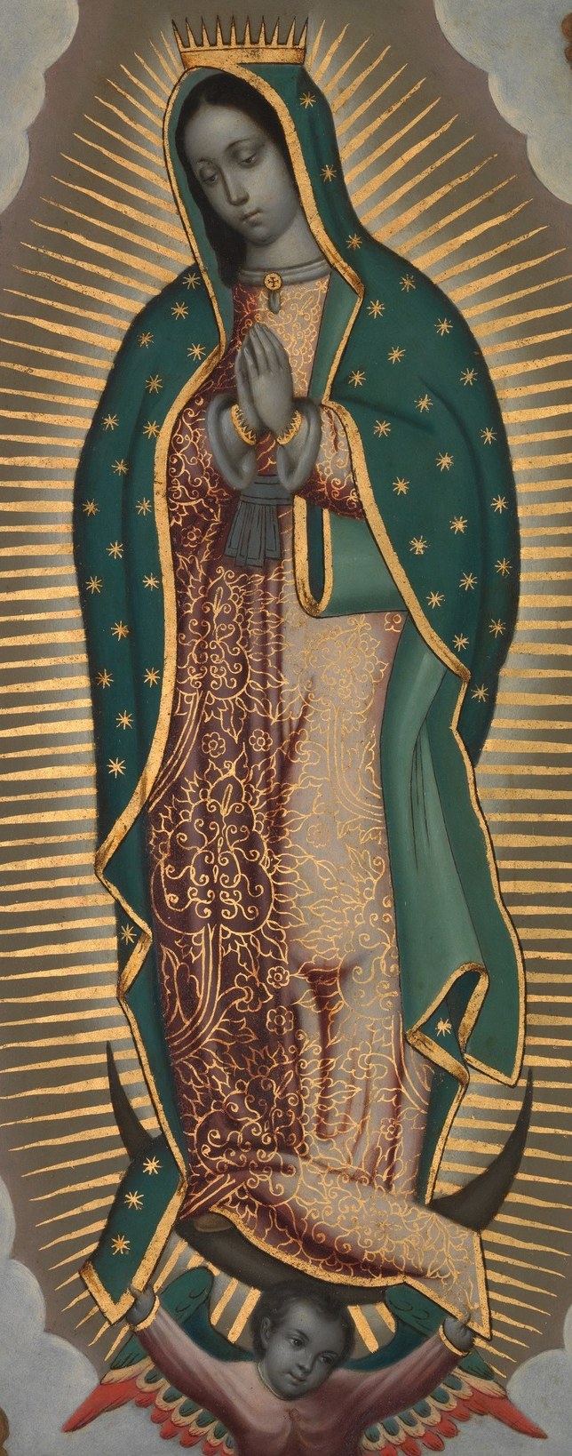 This painting centers on the Virgin of Guadalupe.