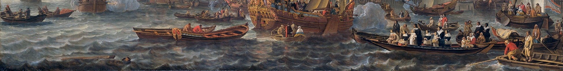 His choppy sea shows the journey's unease.