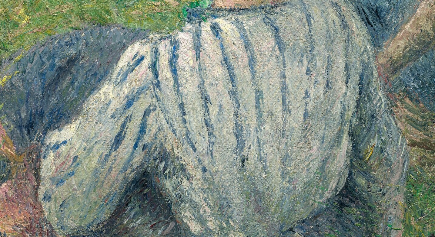 Even on fabric, he left the brushwork distinct, to create texture.