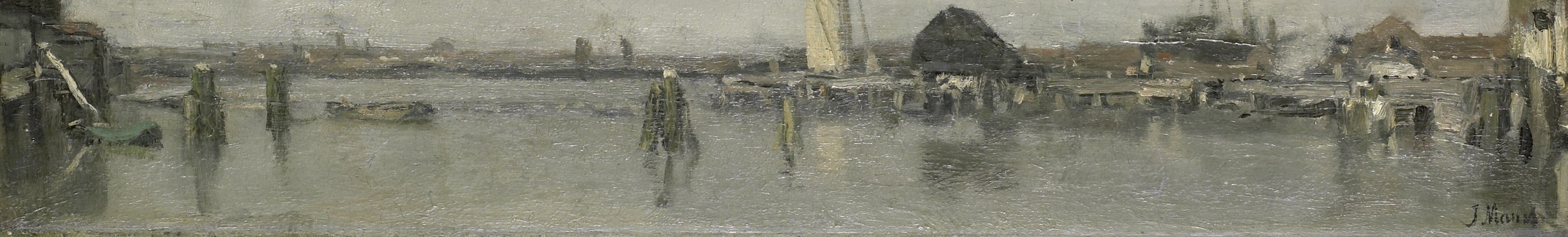 His brushstrokes give texture to the scene.