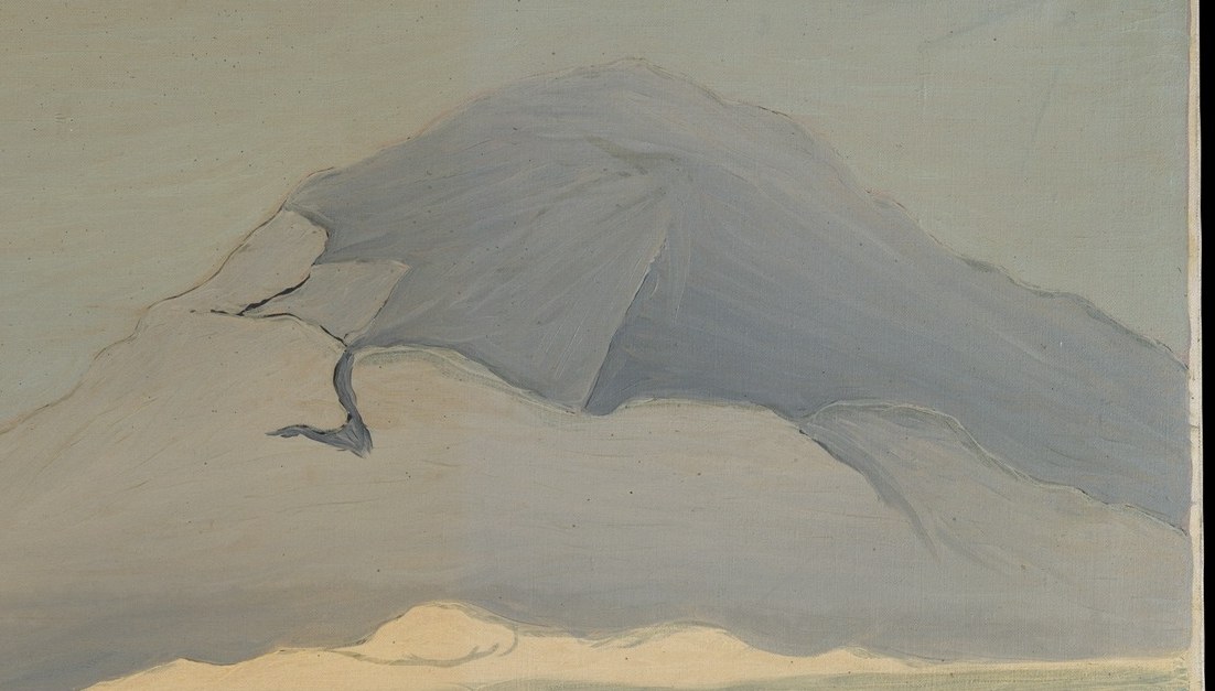 Thick strokes give the mountain texture.