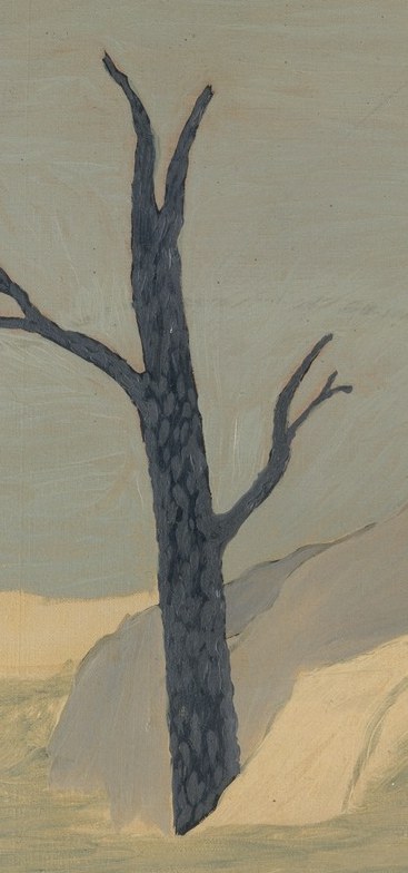 Look at the stark, bare tree.