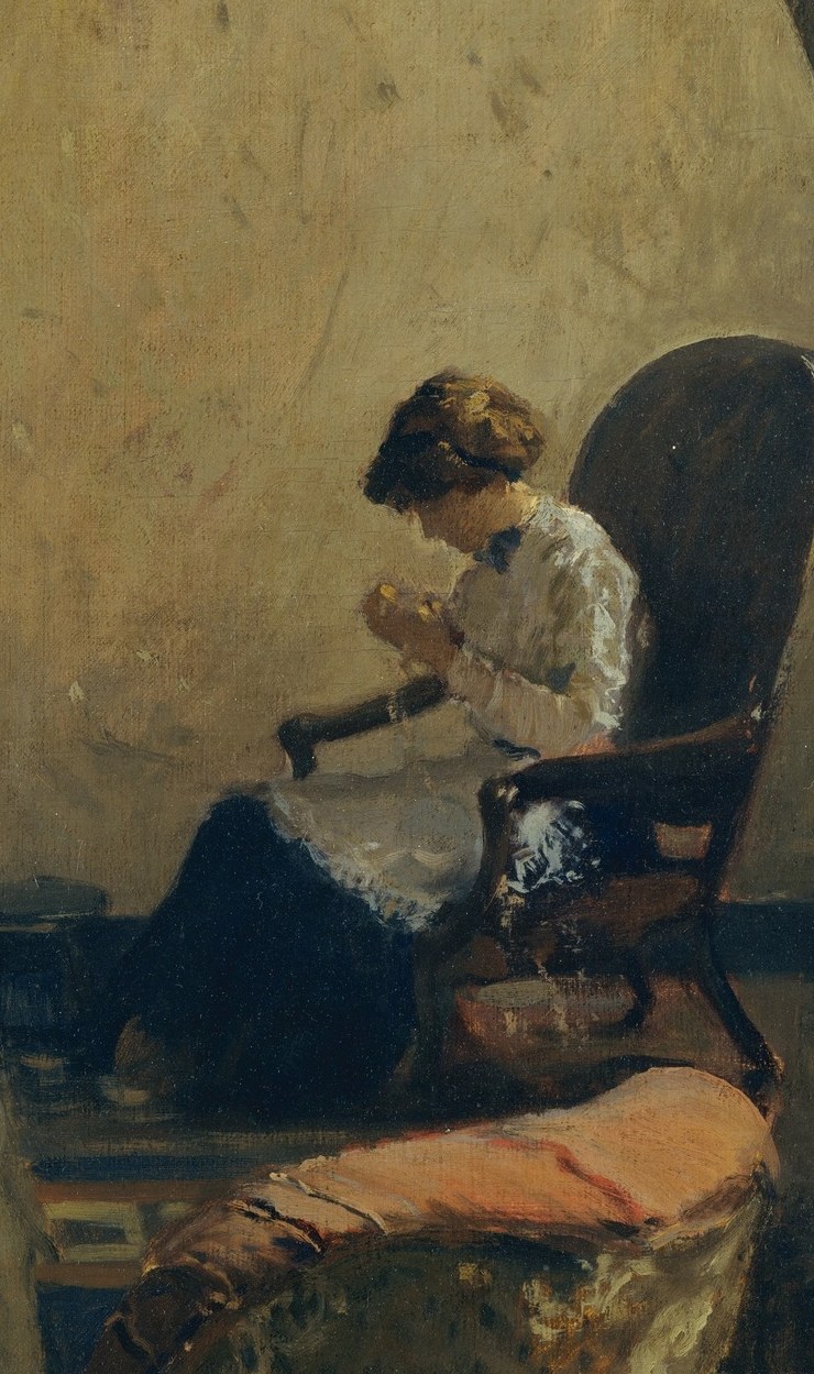 He captures another artist, Louis Kronberg, mid-work.