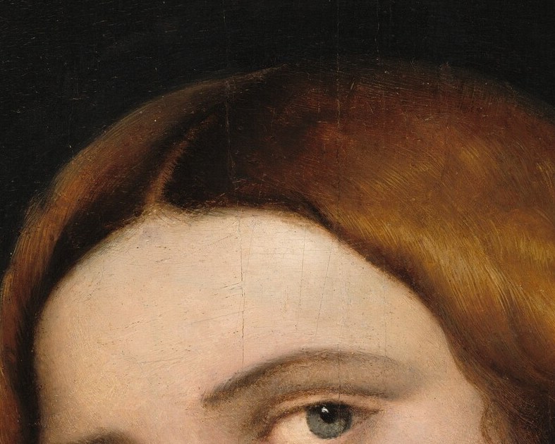 A tiny catchlight animates the eye; Sebastiano's Venetian training (he studied under Giorgione) is visible in the subtle softness of the eyelid edges against the sharp iris.
