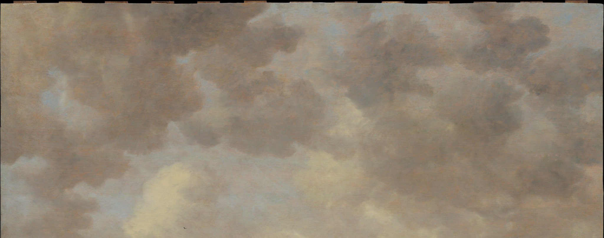 Van Goyen devotes more than half the canvas to sky; stacked layers of warm and cool gray reveal his tonal atmosphere is the true subject, not the city
