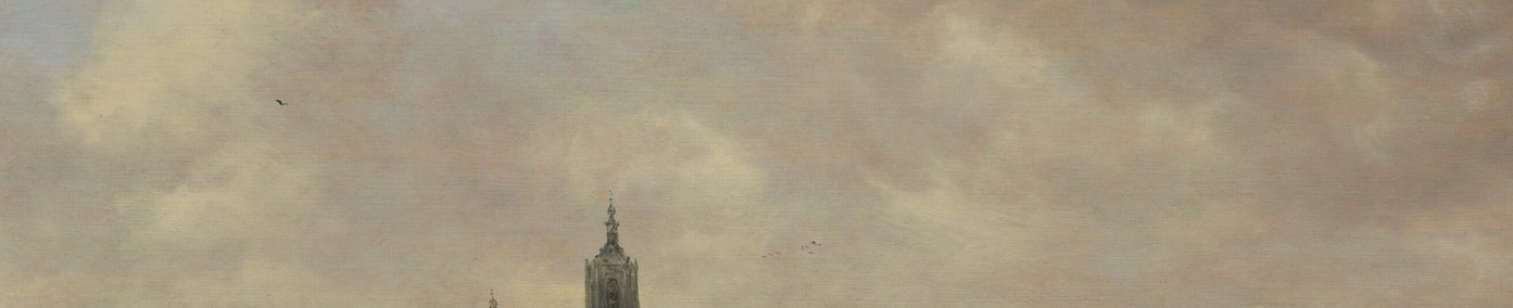 A topographic record of the actual 1647 skyline , rooftops, trees, and steeples document a city that no longer looks this way; historical evidence in paint