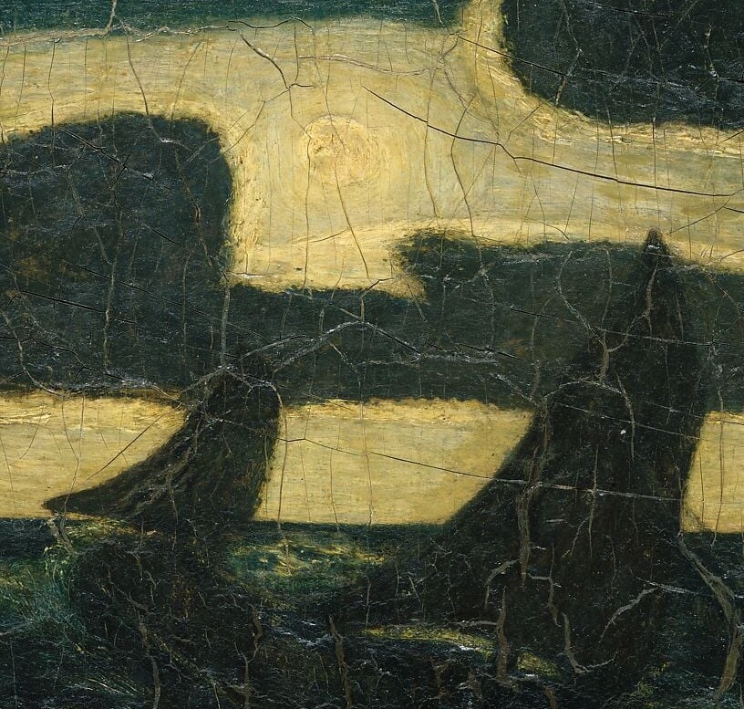 He layered oil paint, perhaps with wax.