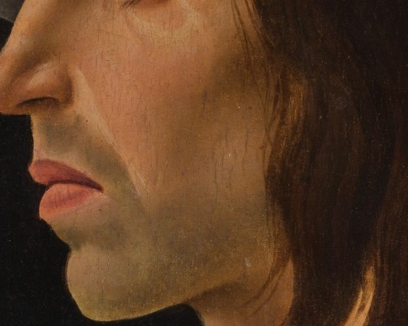 The exaggerated length and hook of the nose is individualized portraiture , the artist did not flatter the sitter, suggesting a commission from someone confident in his status.