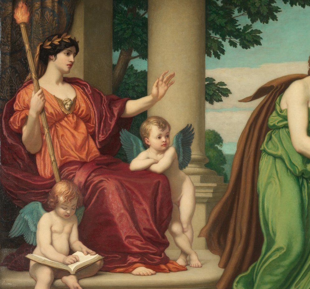 This woman holds a flaming torch, a symbol of enlightenment.