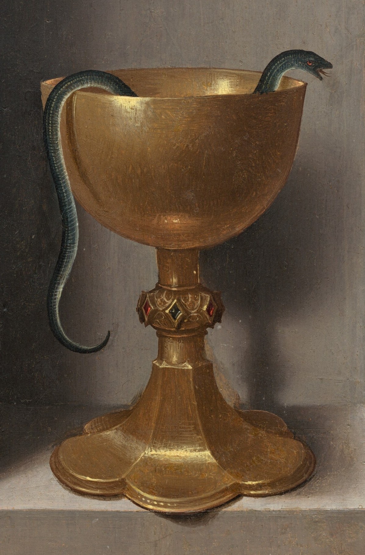 It symbolizes Saint John the Evangelist.