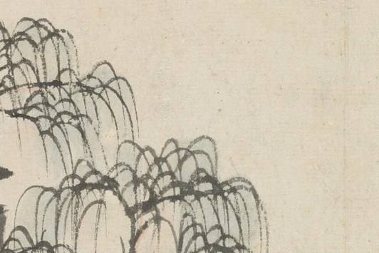 A hut clings to the rocks. For the literati, withdrawal from society was the highest ideal.