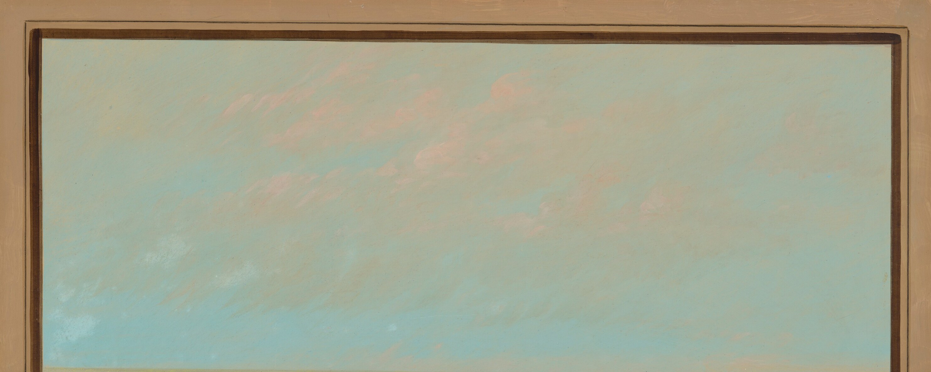 The soft, atmospheric rendering of the sky adds depth and a sense of open space.
