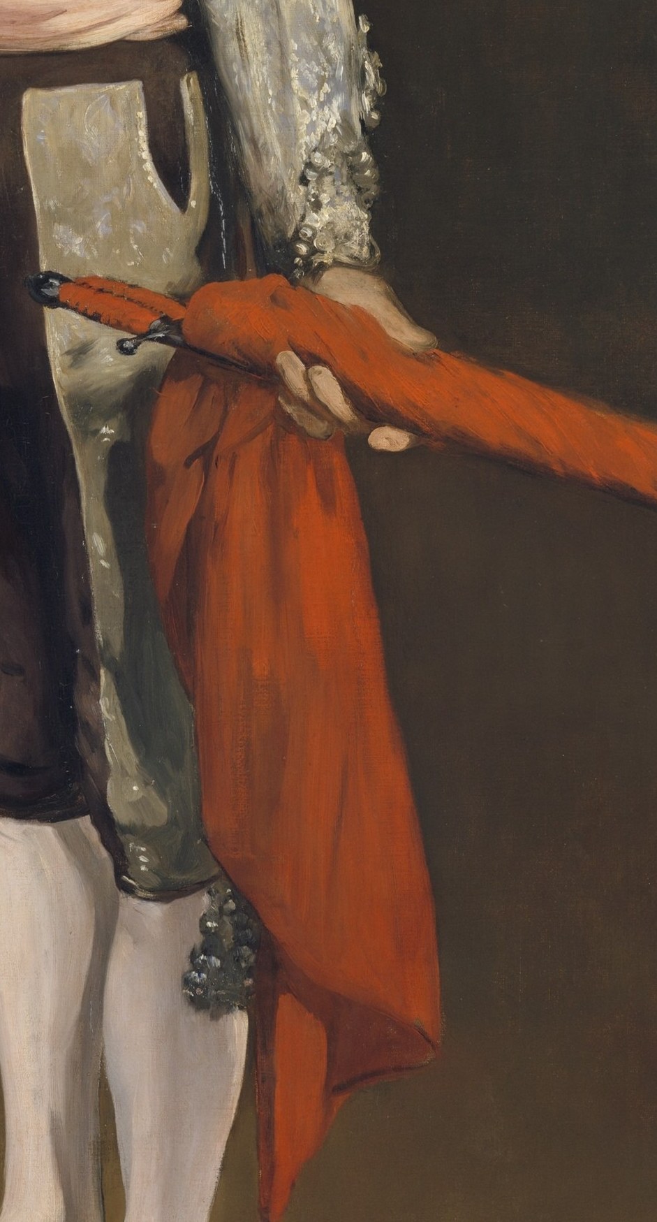 Manet noted he could now paint the cape correctly after seeing real bullfights in Spain in 1865 , this vivid red is evidence of direct observation.