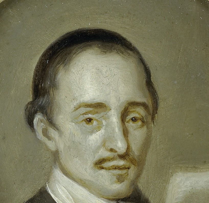 His serious expression suits his dual role as a religious figure and writer.