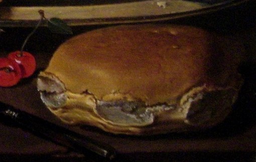 The half-eaten roll. Breakfast pieces were her specialty.