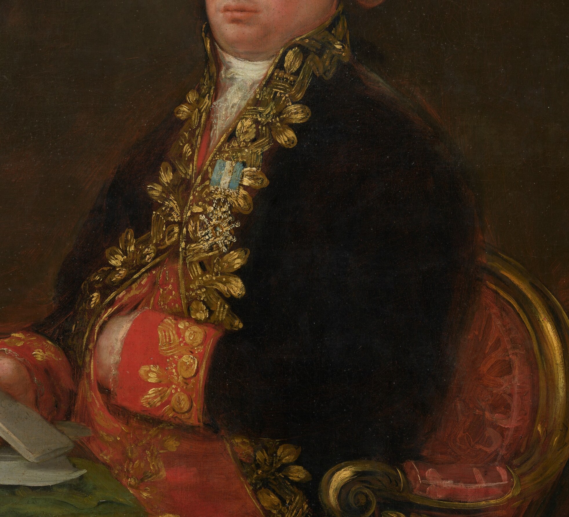 This scarlet coat with heavy gold braid was not fashion. It was a statement of office.