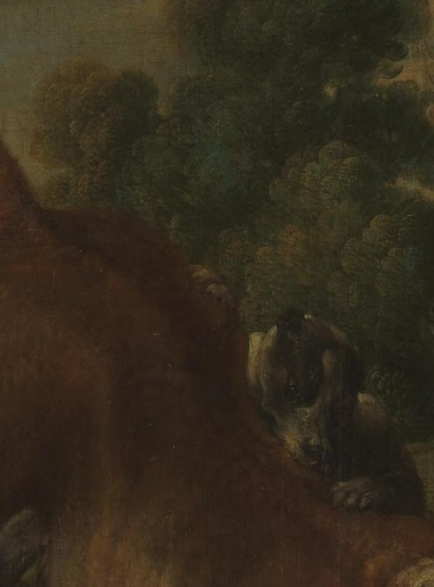 A powerful contrast to the bull's glossy flesh.