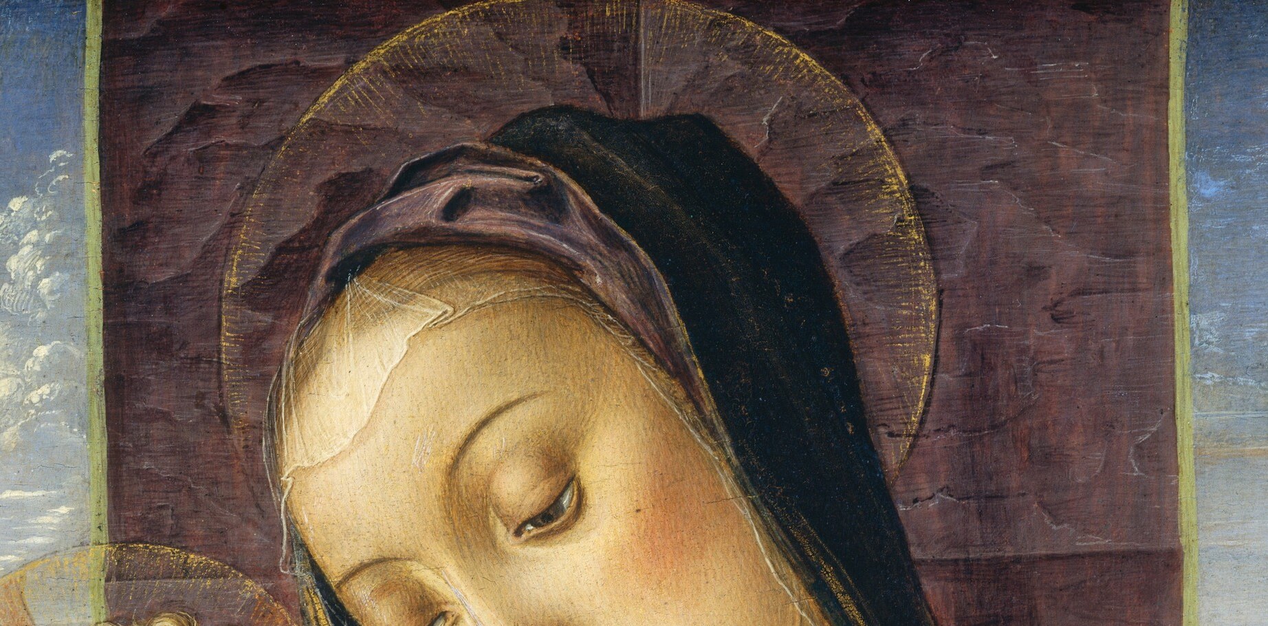 Notice her fine, translucent veil. This was a technical feat.