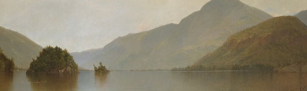 The lake's glassy stillness is the painting's emotional core , an almost photographic calm that Kensett spent years refining at this location.