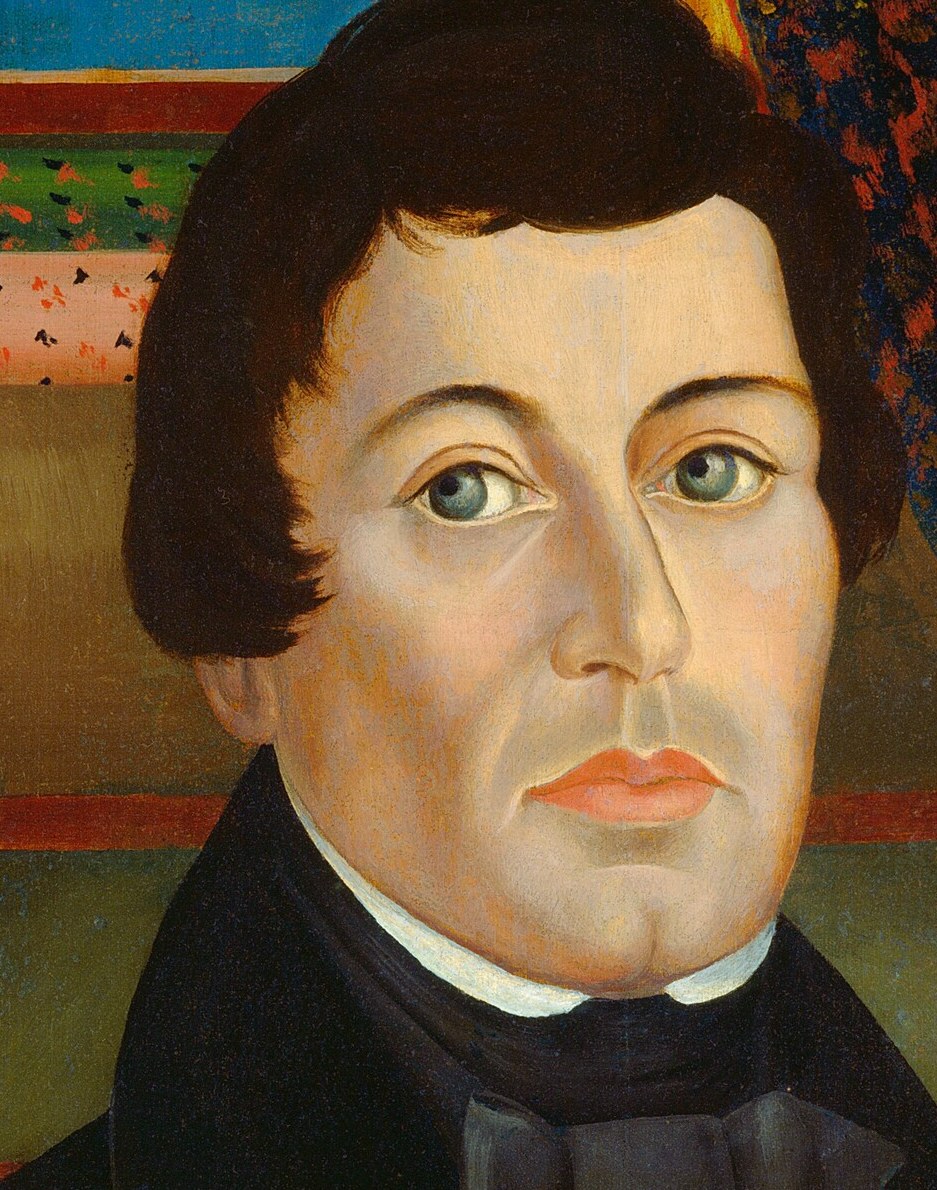 But the painter made us meet his eyes.